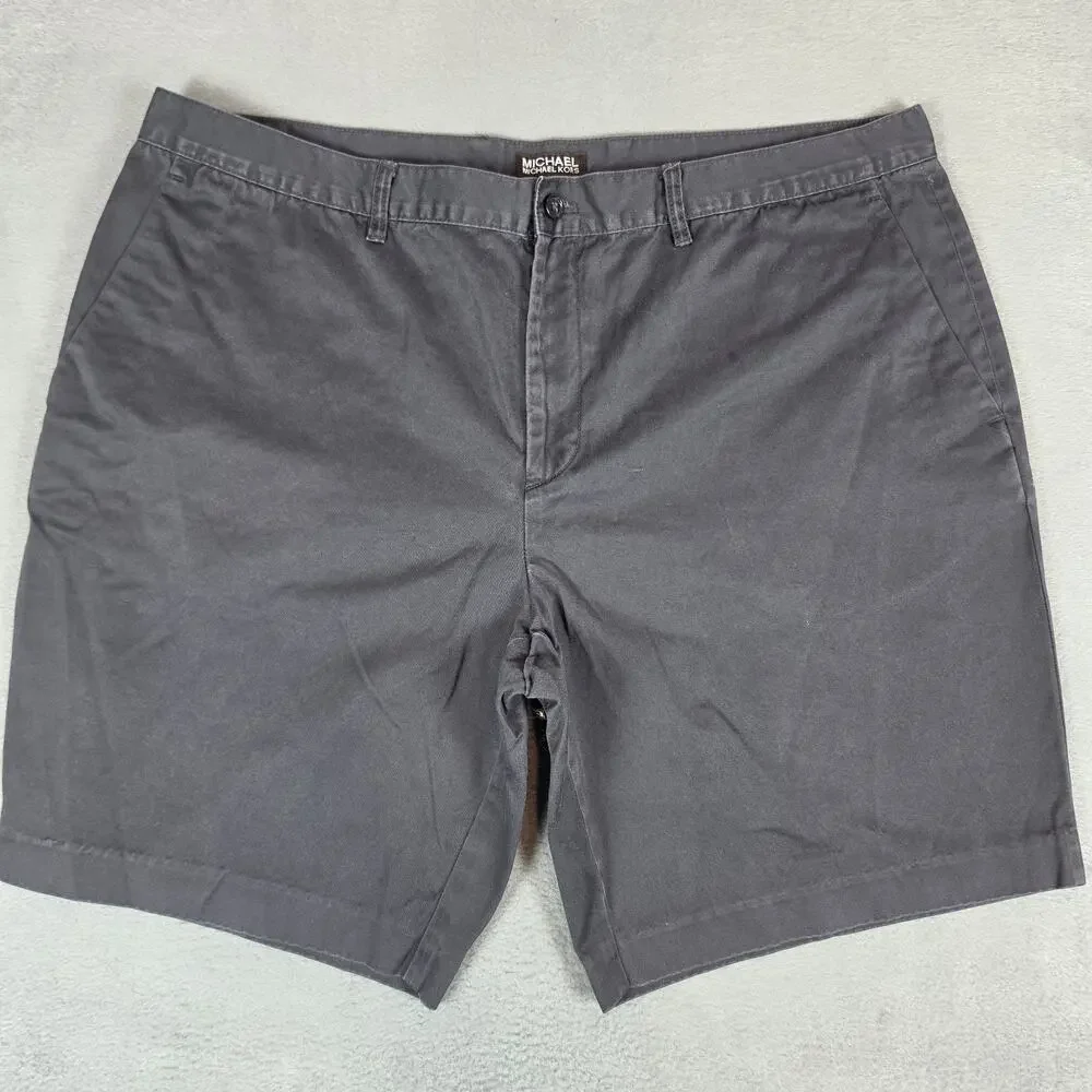 Michael Michael Kors Men's Flat Front Chino Shorts Black Size 40 Casual Cotton